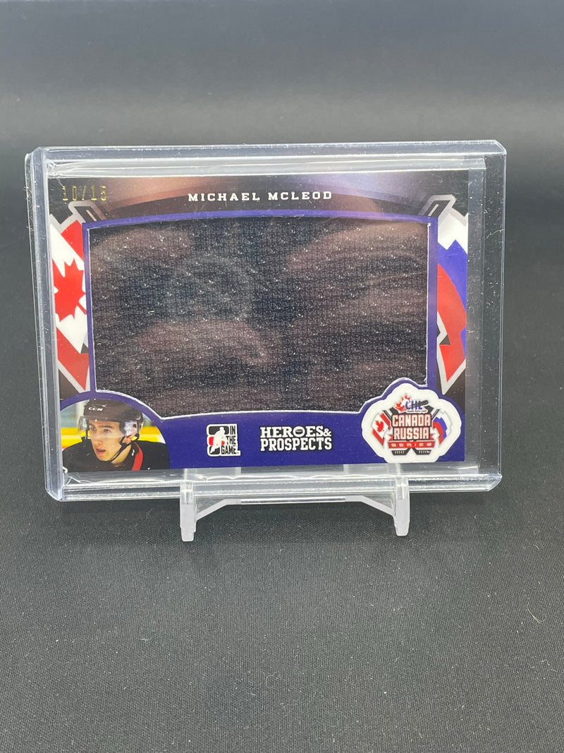 2015 LEAF IN THE GAME HEROES & PROSPECTS - M. MCLEOD - #CR-13 - #'D/15 - RELIC