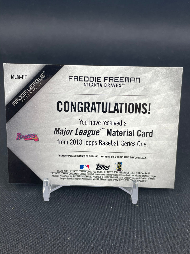 2018 TOPPS SERIES ONE - MAJOR LEAGUE MATERIAL - F. FREEMAN -