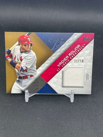 2018 TOPPS SERIES TWO - GOLD - MAJOR LEAGUE MATERIAL - Y. MOLINA - #MLM-YM - #'D/50 - RELIC