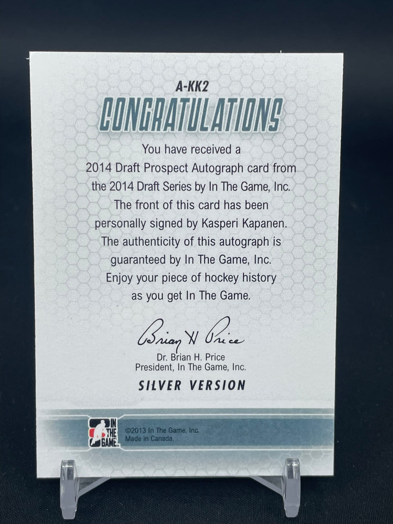 2014 IN THE GAME DRAFT - SILVER AUTOGRAPH - K. KAPANEN -