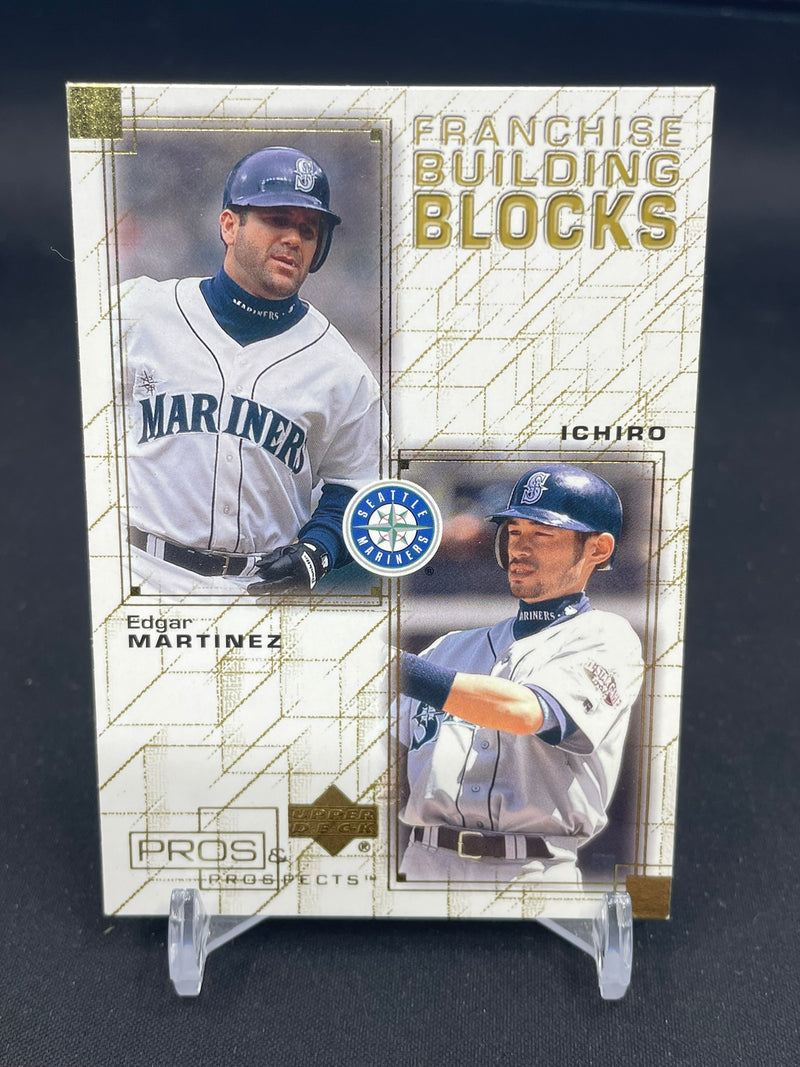 2001 UPPER DECK PROS & PROSPECTS - FRANCHISE BUILDING BLOCKS - ICHIRO / E. MARTINEZ -
