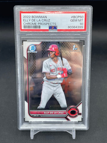 2022 TOPPS BOWMAN - CHROME - 1ST BOWMAN - E. DE LA CRUZ - #BCP50 - PSA 10