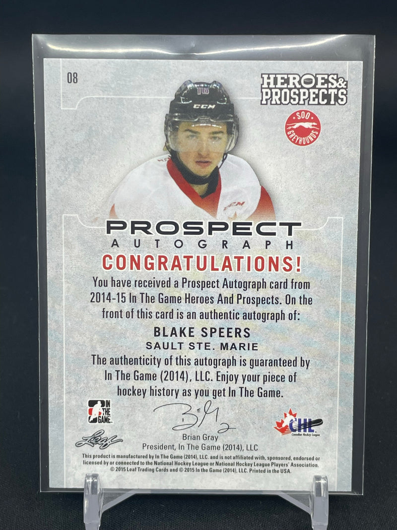 2014 IN THE GAME HEROES & PROSPECTS - B. SPEERS - #08 - #'D/80 - AUTOGRAPH