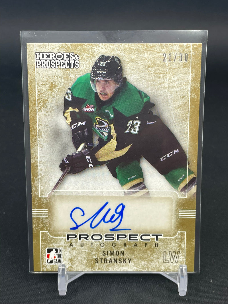 2014 LEAF IN THE GAME HEROES & PROSPECTS - S. STRANSKY - #83 - #'D/30 - AUTOGRAPH