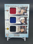 2014 LEAF IN THE GAME HEROES & PROSPECTS - PROSPECT TRIOS - T. BENSON / S. DAY / J. CHYCHRUN - #P3-01 - #'D/30 - TRIPLE RELIC