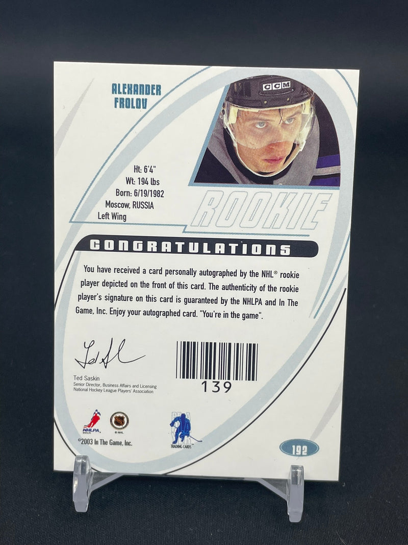 2003 IN THE GAME VAULT - SIGNATURE ROOKIE - A. FROLOV -