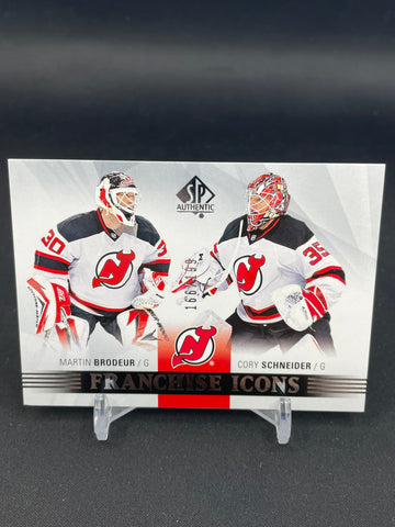 2015 UPPER DECK SP AUTHENTIC - FRANCHISE ICONS - M. BRODEUR / C. SCHNEIDER - #178 - #'D/199