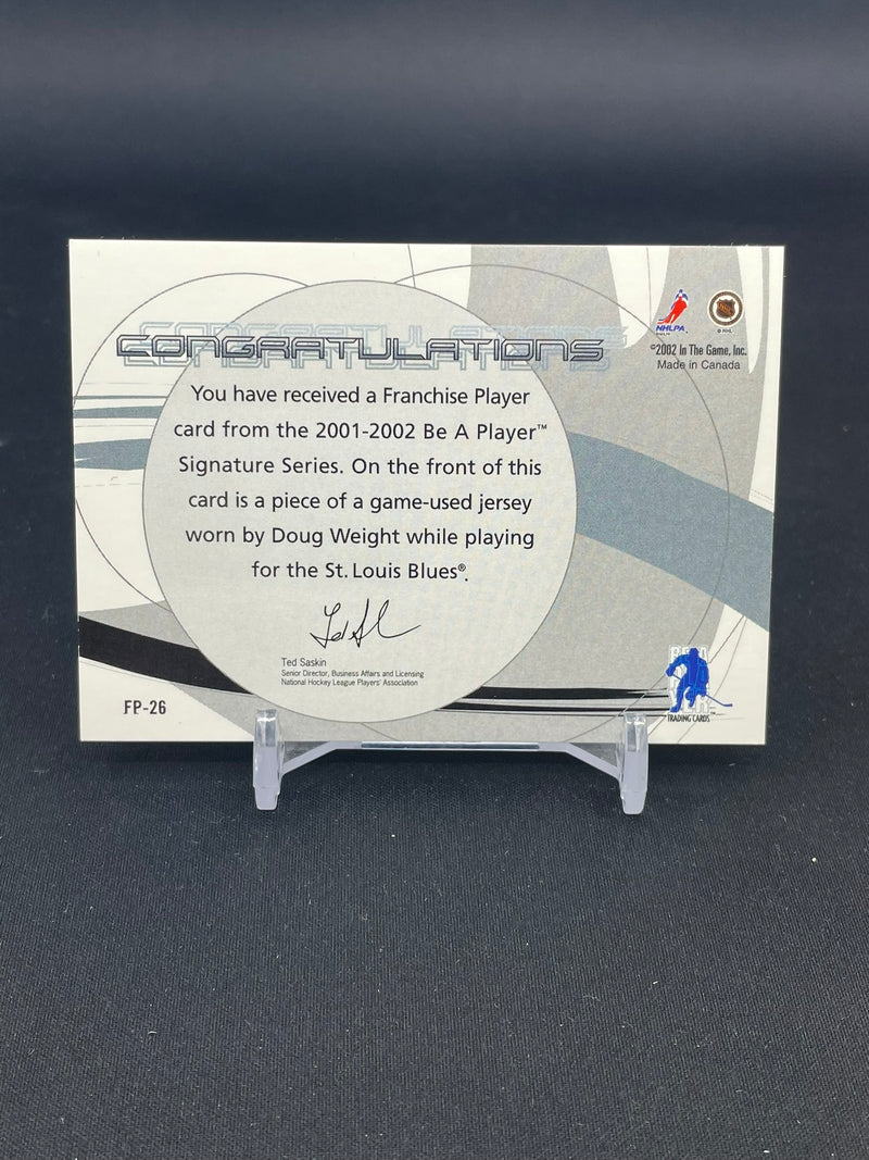 2001 BE A PLAYER SIGNATURE SERIES - D. WEIGHT - RELIC - VAULT 1 OF 1