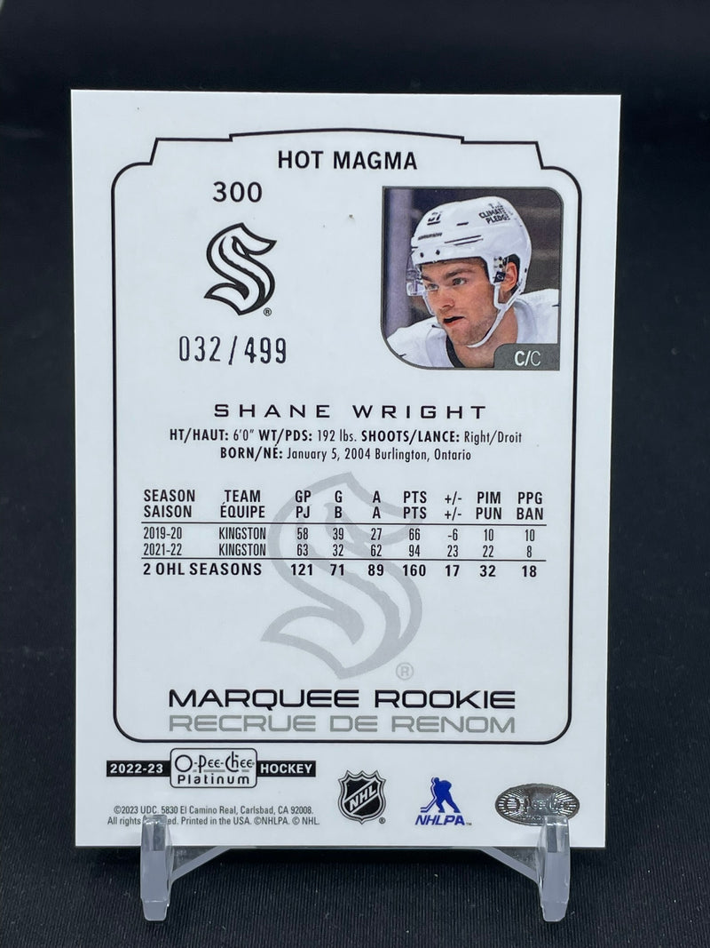 2022 UPPER DECK O-PEE-CHEE PLATINUM - HOT MAGMA - MARQUEE ROOKIE - S. WRIGHT - #300 - #'D/499 - RC