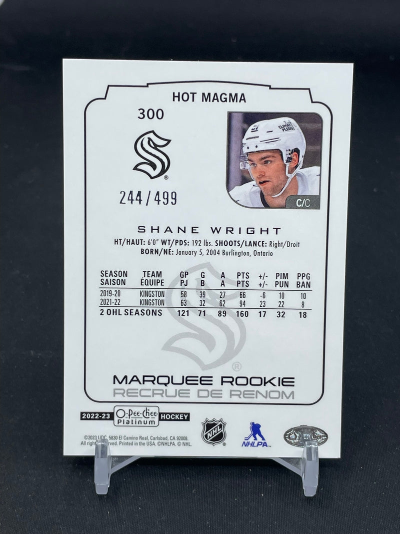 2022 UPPER DECK O-PEE-CHEE PLATINUM - HOT MAGMA - MARQUEE ROOKIE - S. WRIGHT - #300 - #'D/499 - RC