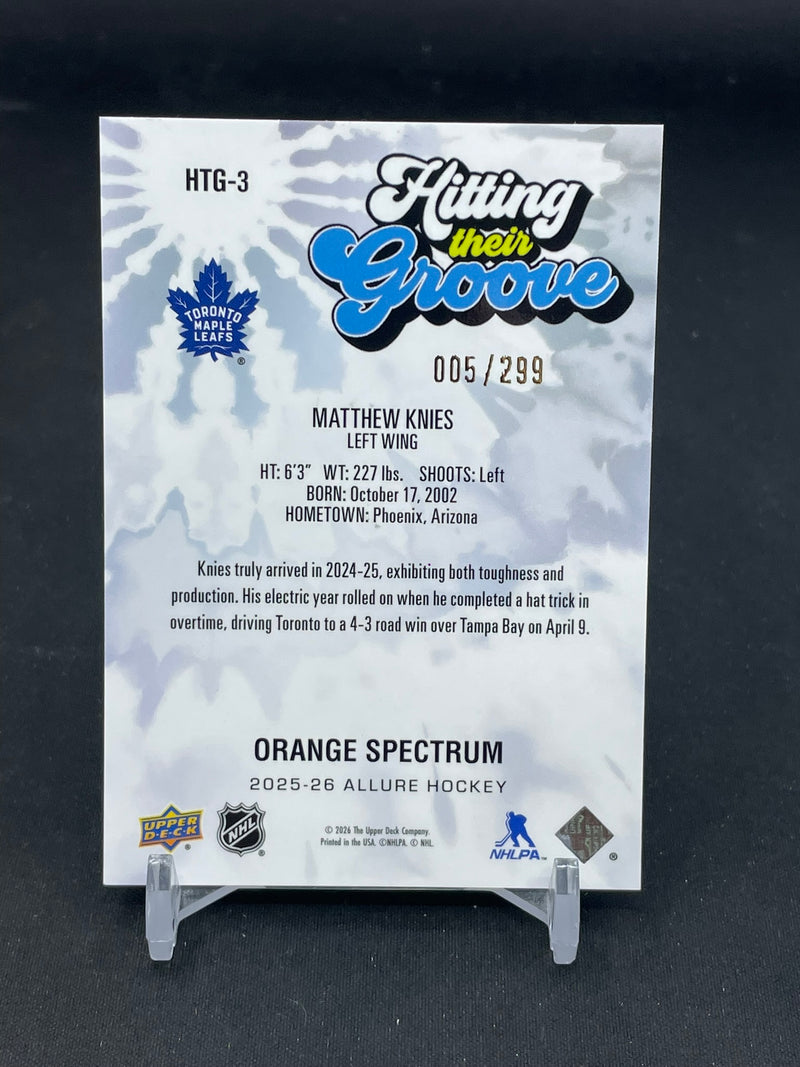 2025 UPPER DECK ALLURE - ORANGE SPECTRUM - HITTING THEIR GROOVE - M. KNIES - #HTG-3 - #'D/299