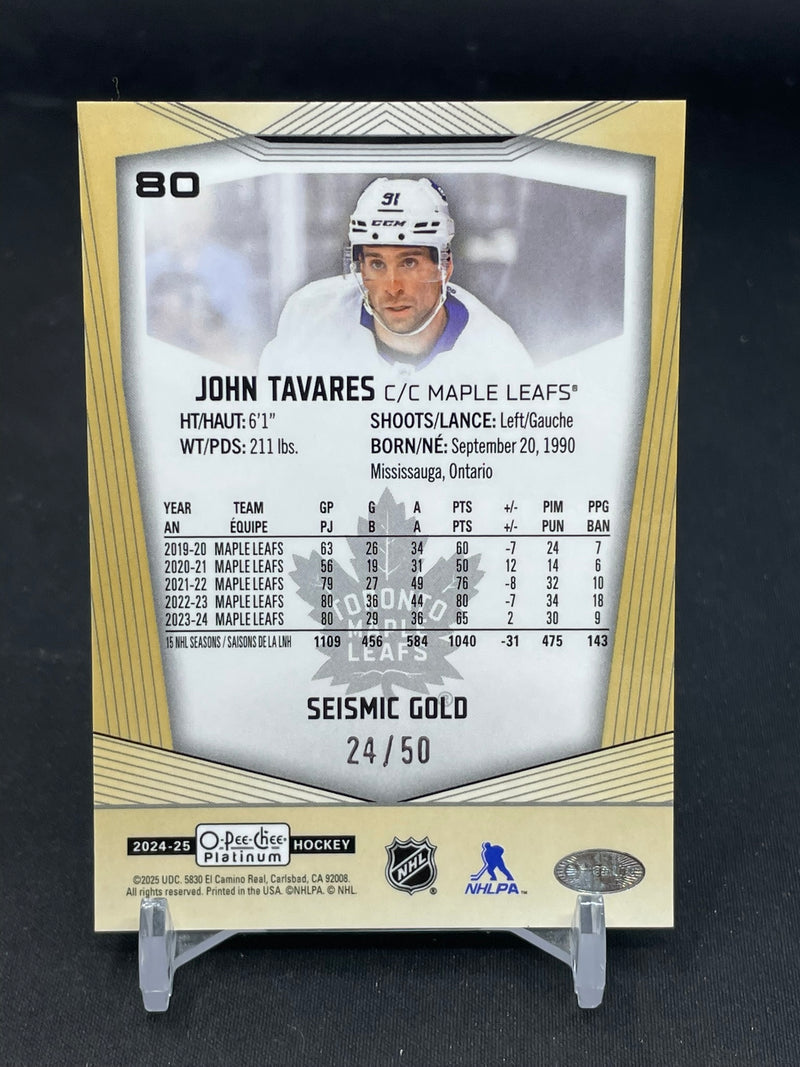 2024 UPPER DECK O-PEE-CHEE PLATINUM - SEISMIC GOLD - J. TAVARES - #80 - #'D/50
