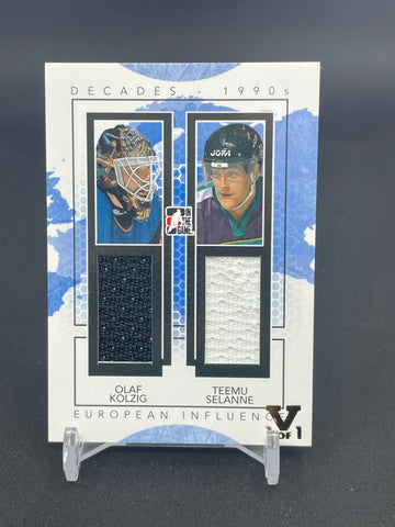 2013 IN THE GAME VAULT - DECADES 1990S - EUROPEAN INFLUENCE - O. KOLZIG / T. SELANNE- #EI-04 - DUAL RELIC