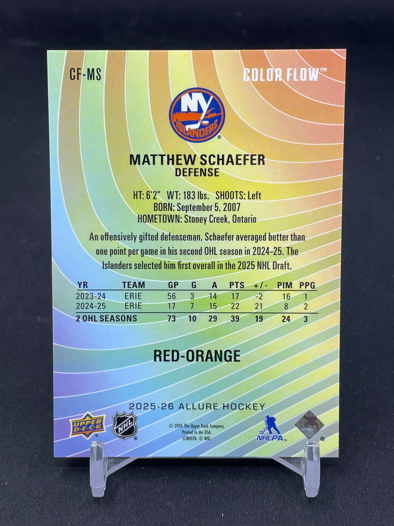 2025 UPPER DECK ALLURE - RED-ORANGE COLOR FLOW - M. SCHAEFER -