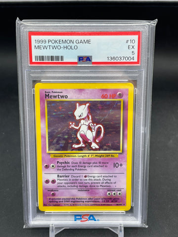POKEMON - BASE SET - MEWTWO - HOLO - #10 - PSA 5