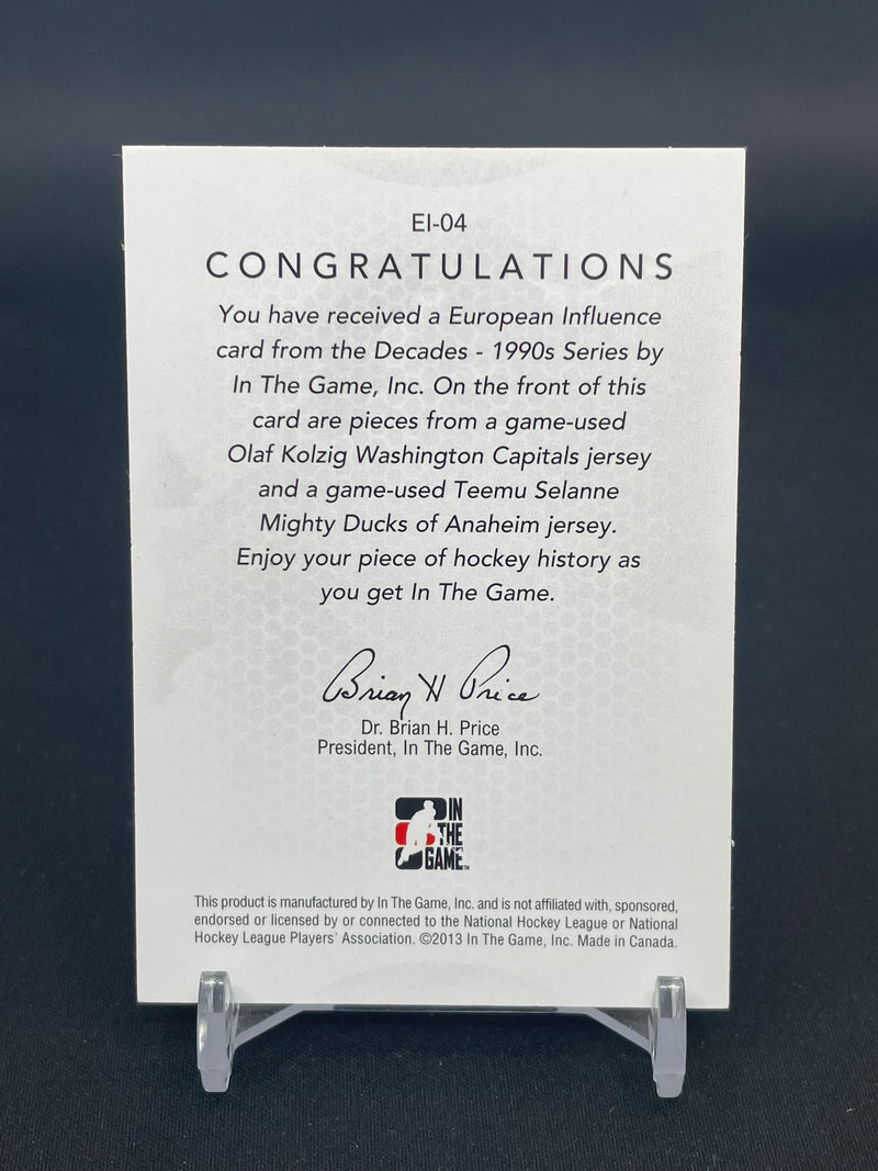 2013 IN THE GAME VAULT - DECADES 1990S - EUROPEAN INFLUENCE - O. KOLZIG / T. SELANNE-