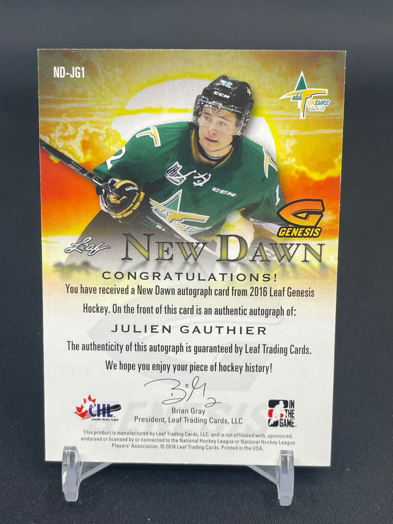 2016 LEAF GENESIS - NEW DAWN -  GREEN - J. GAUTHIER - #ND-JG1 - #'D/15 - AUTOGRAPH