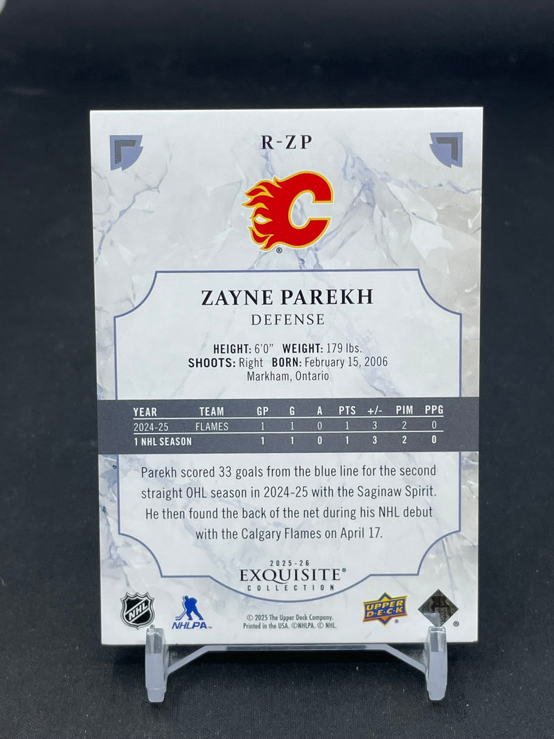 2025 UPPER DECK EXQUISITE - ROOKIES - Z. PAREKH - #R-ZP - #'D/399 - RC