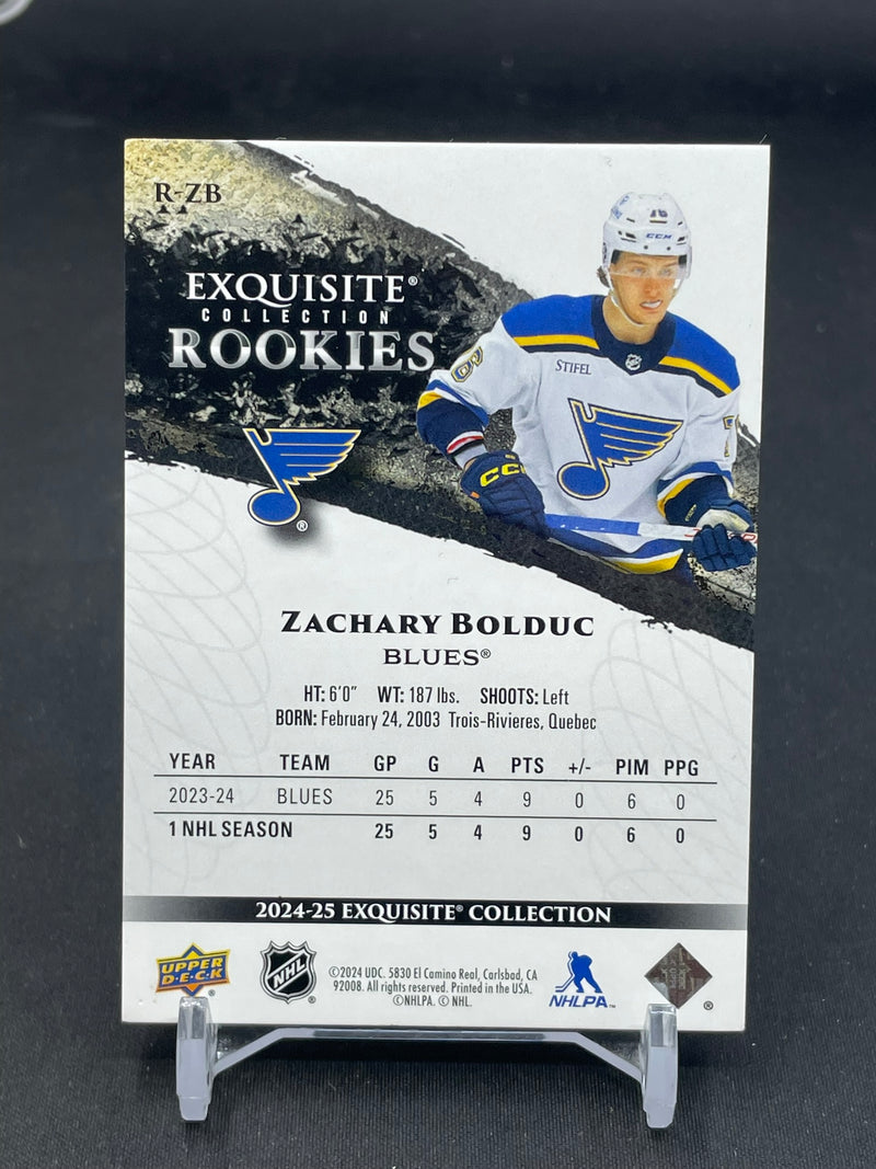 2024 UPPER DECK EXQUISITE - ROOKIES - Z. BOLDUC - #R-ZB - #'D/399 - RC