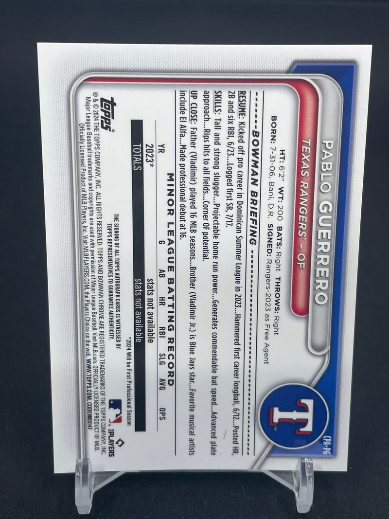 2024 TOPPS BOWMAN CHROME - 1ST BOWMAN - P. GUERRERO -