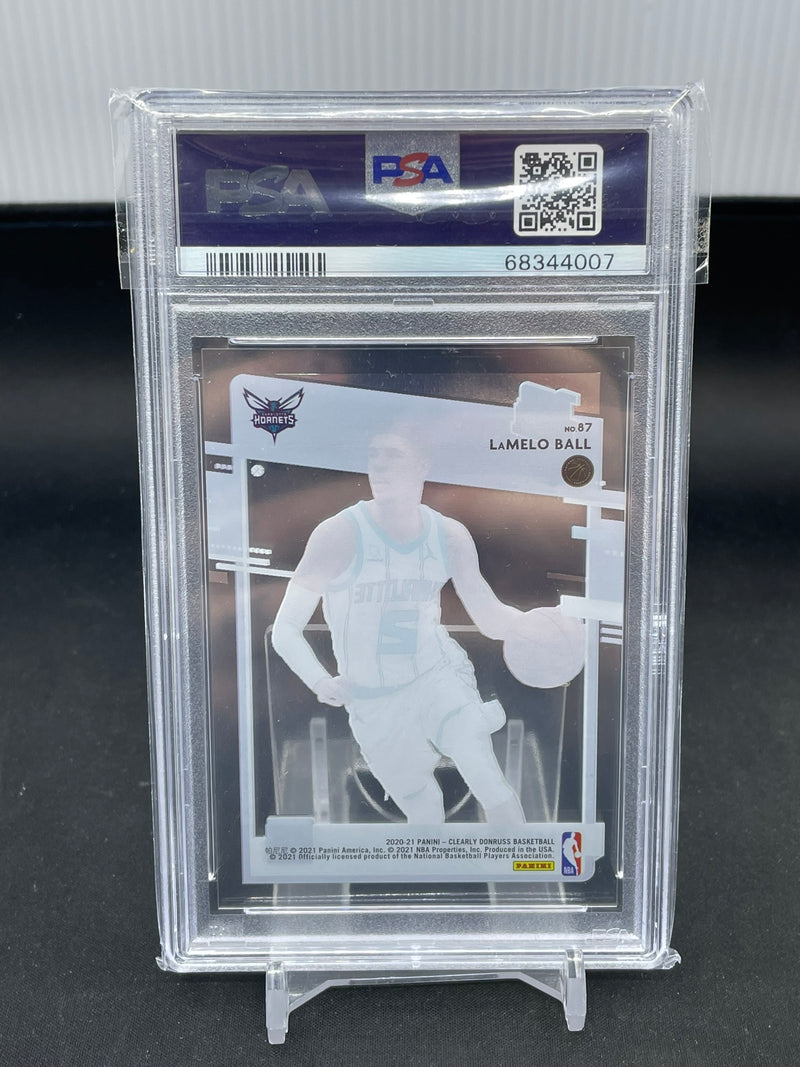 2020 PANINI CLEARLY DONRUSS - BLUE - RATED ROOKIE - L. BALL - #87 - #'D/99 - PSA 8 - RC