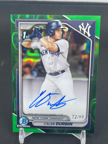 2024 TOPPS BOWMAN CHROME - GREEN LAVA REFRACTOR - 1ST BOWMAN - C. DURBIN - #CPA-CD - #'D/99 - AUTOGRAPH
