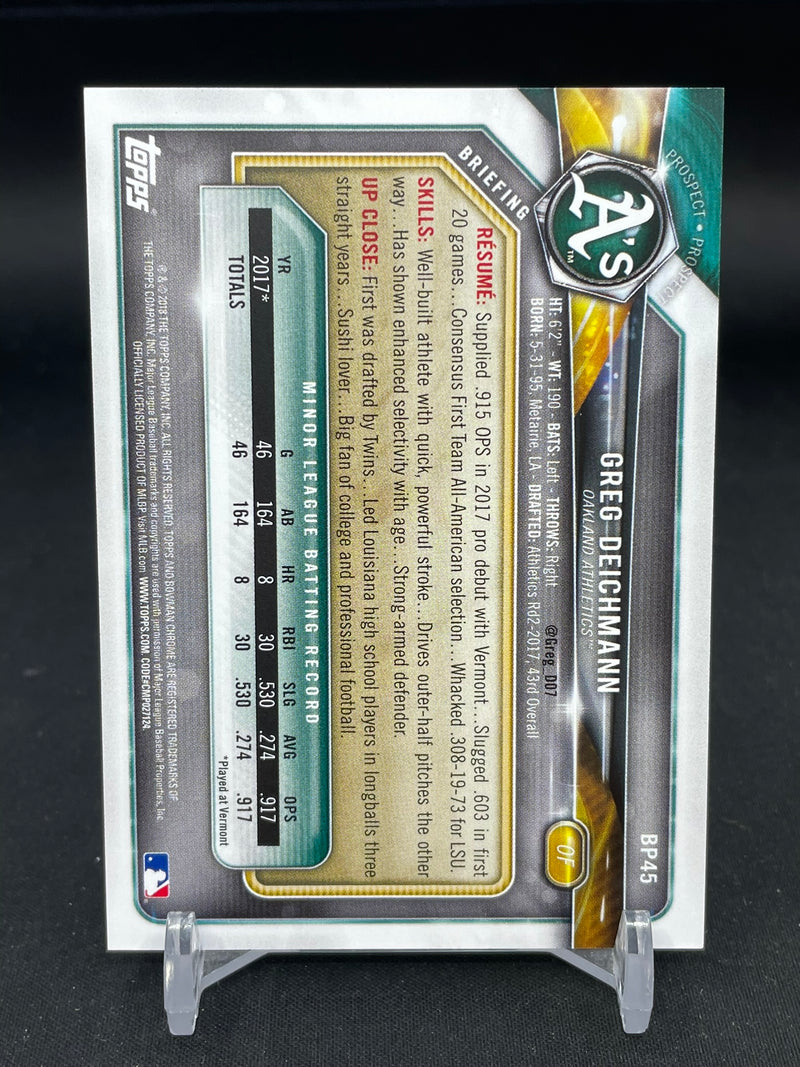 2018 TOPPS BOWMAN - BLUE - 1ST BOWMAN - G. DEICHMANN - #BP45 - #'D/150