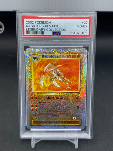POKEMON - LEGENDARY COLLECTION - KABUTOPS - REVERSE HOLO - #27 - PSA 4