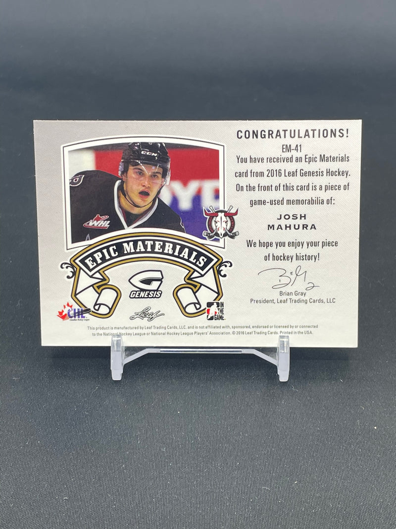 2016 LEAF GENESIS - EPIC MATERIALS - PURPLE - J. MAHURA - #EM-41 - #'D/10 - JUMBO PATCH