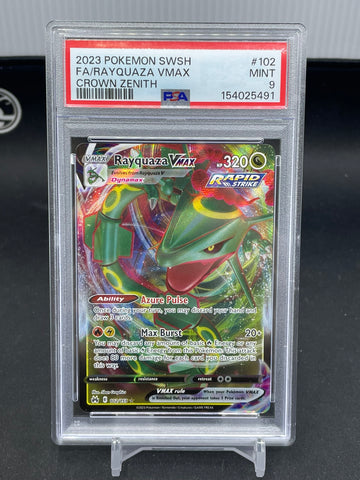 POKEMON - CROWN ZENITH - RAYQUAZA VMAX - #102 - PSA 9