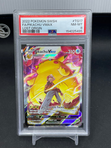 POKEMON - LOST ORIGIN - PIKACHU VMAX - FULL ART - #TG17 - PSA 8