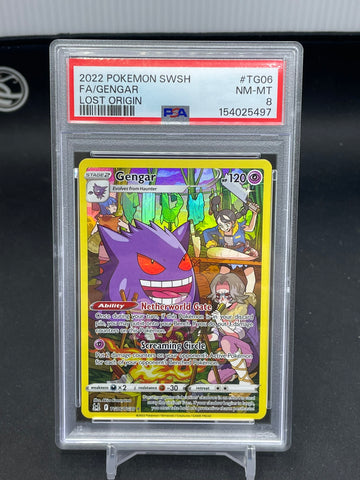 POKEMON - LOST ORIGIN - GENGAR - FULL ART - #TG06 - PSA 8