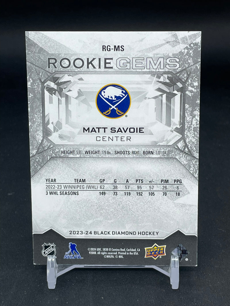 2023 UPPER DECK BLACK DIAMOND - ROOKIE GEMS - M. SAVOIE - #RG-MS - #'D/399