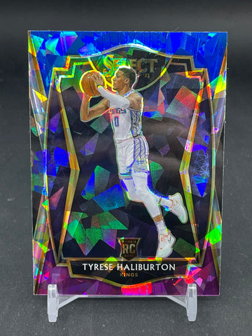 2021 PANINI SELECT - CRACKED ICE BLUE WHITE PURPLE PRIZM - T. HALIBURTON - #189