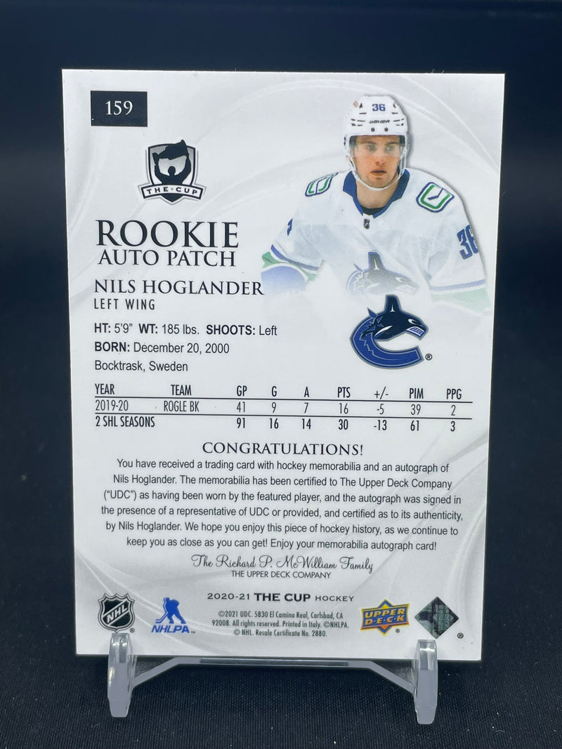 2020 UPPER DECK THE CUP - ROOKIE AUTO PATCH - N. HOGLANDER - #159 - #'D/249 - RELIC - AUTOGRAPH - RC