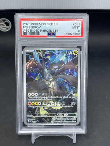 POKEMON - ASCENDED HEROES ETB - N'S ZEKROM - FULL ART - #031 - PSA 9