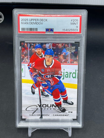 2025 UPPER DECK SERIES ONE - YOUNG GUNS - I. DEMIDOV - #205 - PSA 9 - RC