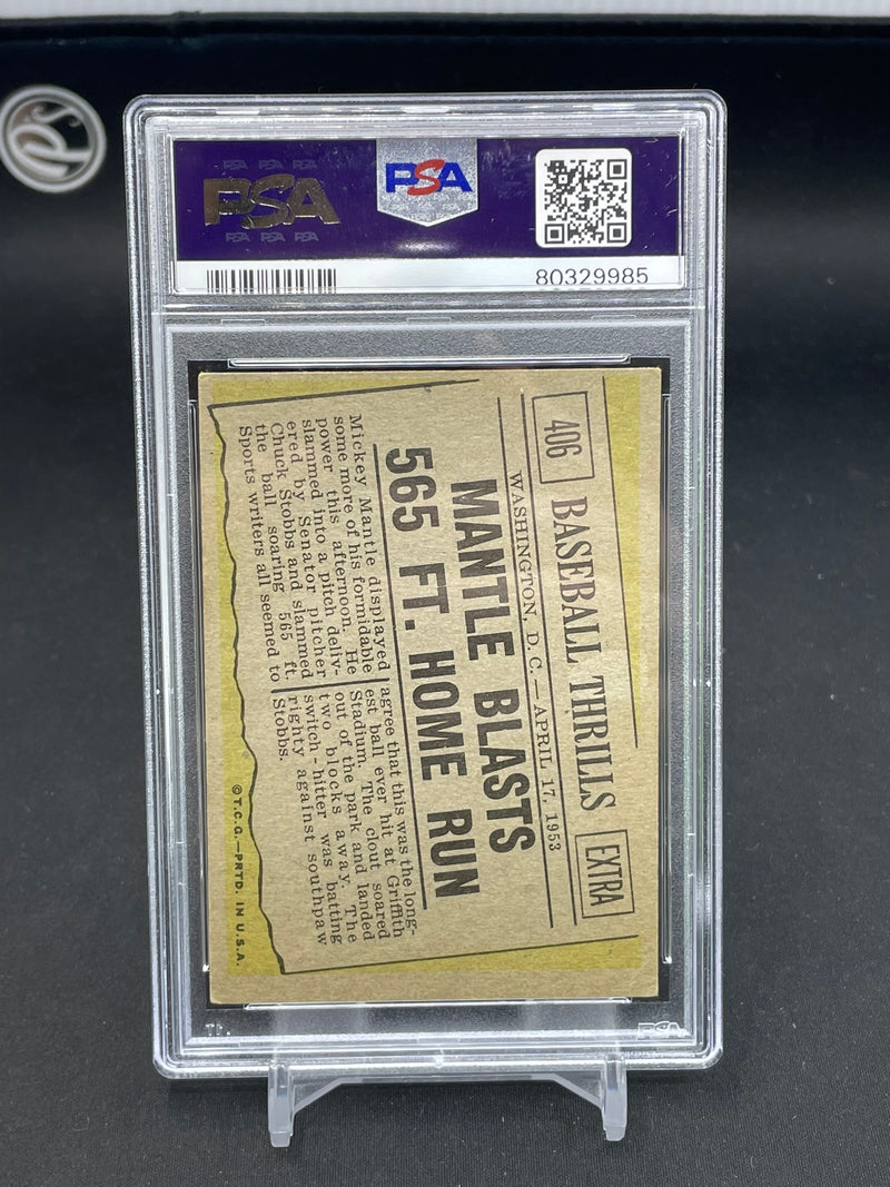 1961 TOPPS - 565 FT. HOME RUN - MANTLE BLASTS -