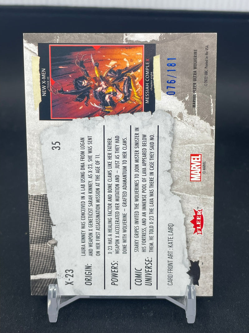 2022 UPPER DECK MARVEL FLEER ULTRA WOLVERINE - BLUE FOIL - X-23 - #35 - #'D/181
