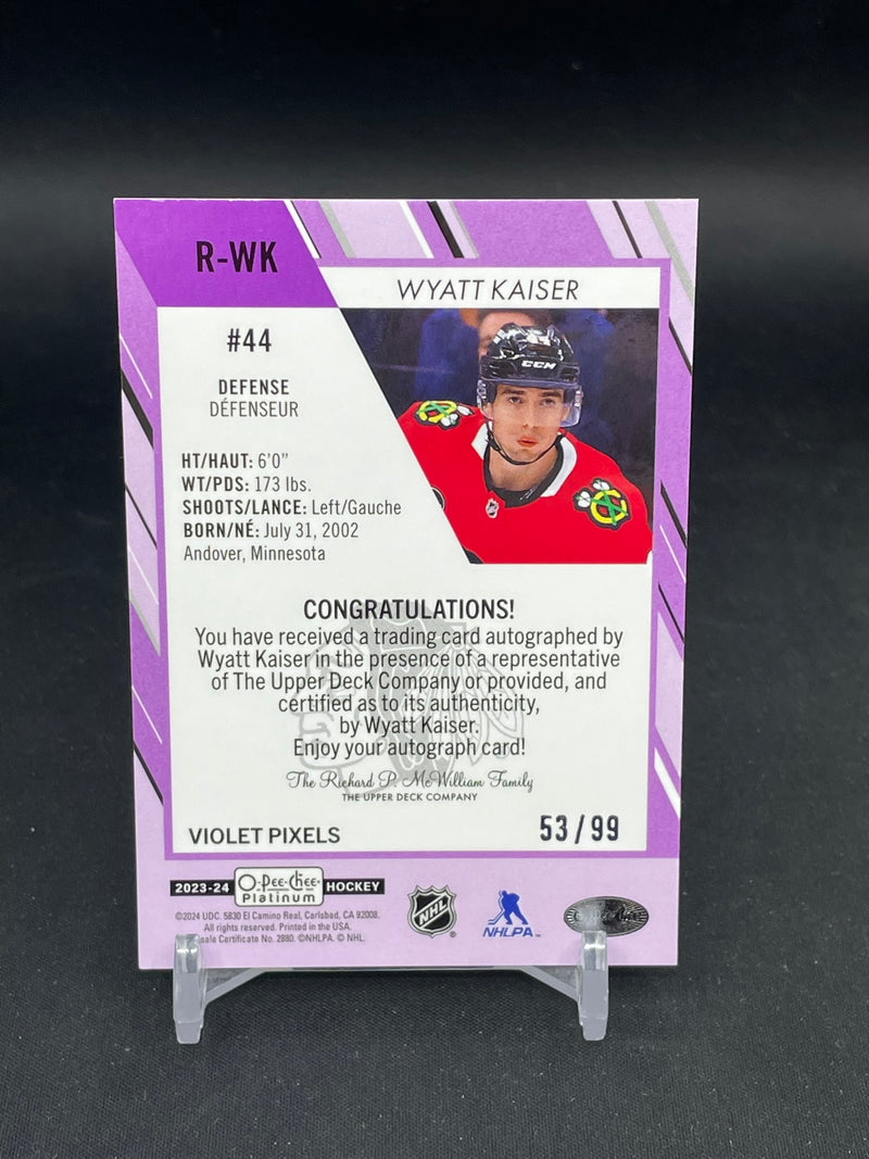 2023 UPPER DECK O-PEE-CHEE PLATINUM - VIOLET PIXELS - ROOKIE AUTOGRAPHS - W. KAISER - #R-WK - #'D/99 - AUTOGRAPH - RC