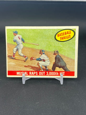 1959 TOPPS BASEBALL THRILLS - ACTION PHOTOS - S. MUSIAL - #470
