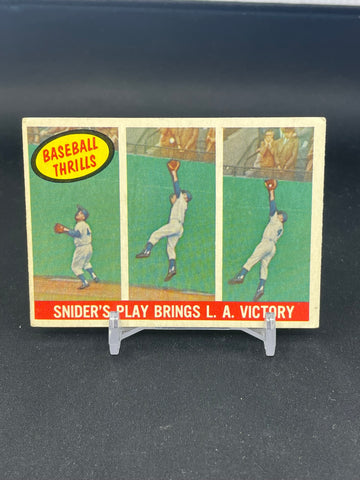 1959 TOPPS BASEBALL THRILLS - ACTION PHOTOS - D. SNIDER - #468