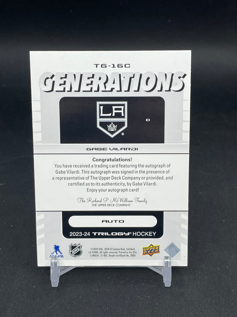 2023 UPPER DECK TRILOGY - GENERATIONS AUTO - G. VILARDI - #TG-16C - #'D/49 - AUTOGRAPH