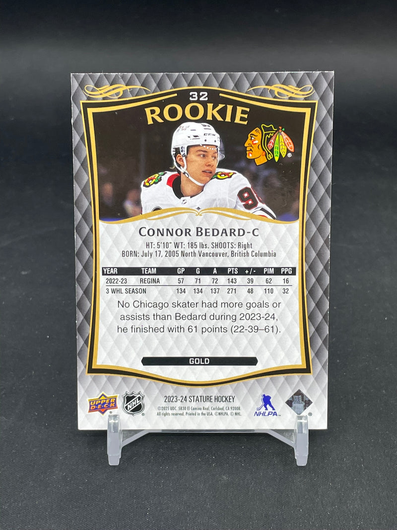 2023 UPPER DECK STATURE - GOLD - C. BEDARD - #32 - #'D/50 - RC