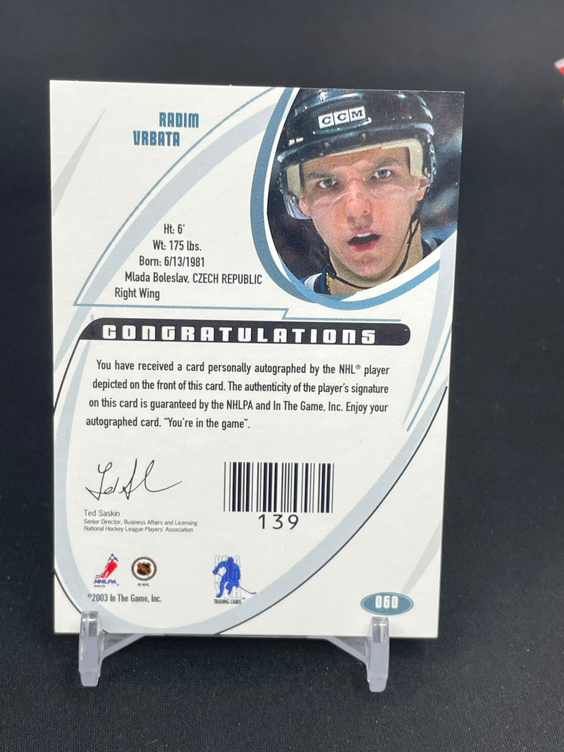 2003 IN THE GAME SIGNATURE SERIES - R. VRBATA -