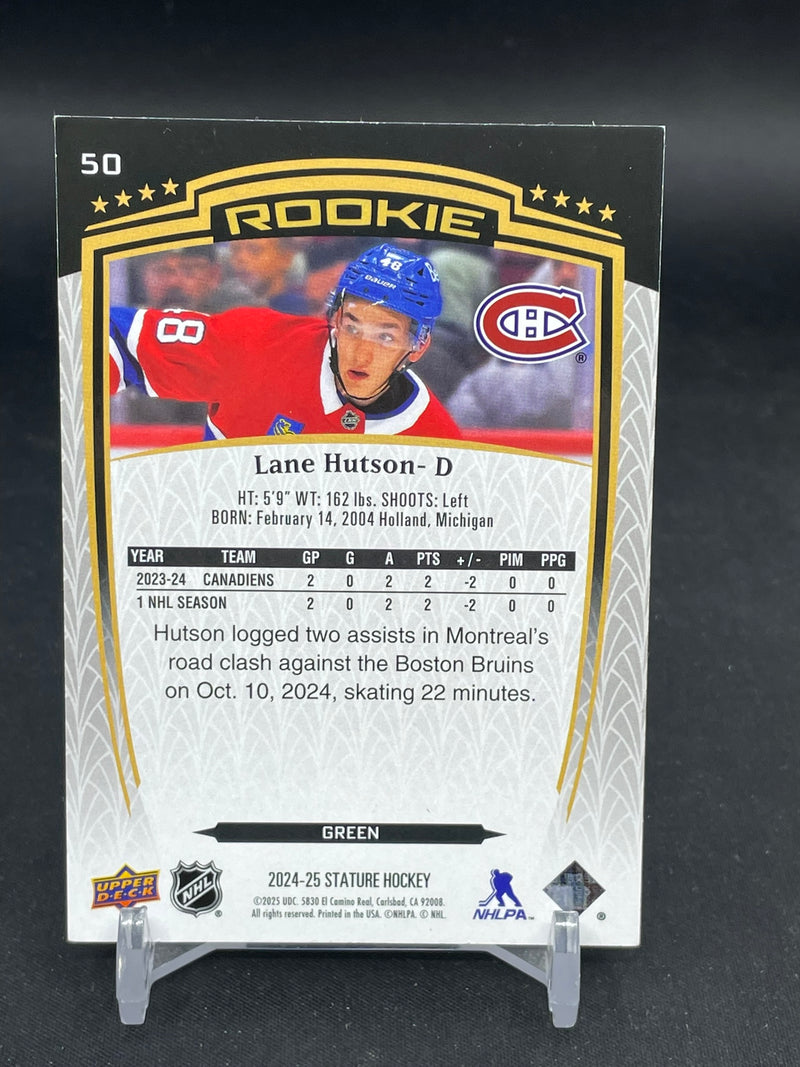 2024 UPPER DECK STATURE - GREEN - ROOKIE - L. HUTSON - #50 - #'D/375 - RC