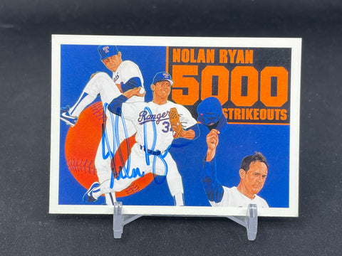 1990 UPPER DECK - 5000 STRIKEOUTS - N. RYAN - #34 - IP AUTOGRAPH