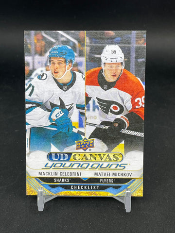 2024 UPPER DECK EXTENDED SERIES - UD CANVAS - YOUNG GUNS CHECKLIST - M. CELEBRINI / M. MICHKOV - #C375 - RC
