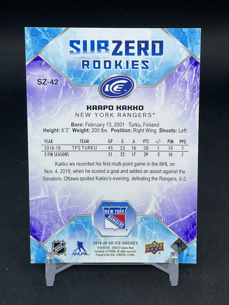 2019 UPPER DECK ICE - SUBZERO ROOKIES - K. KAKKO - #SZ-42 - #'D/999 - RC