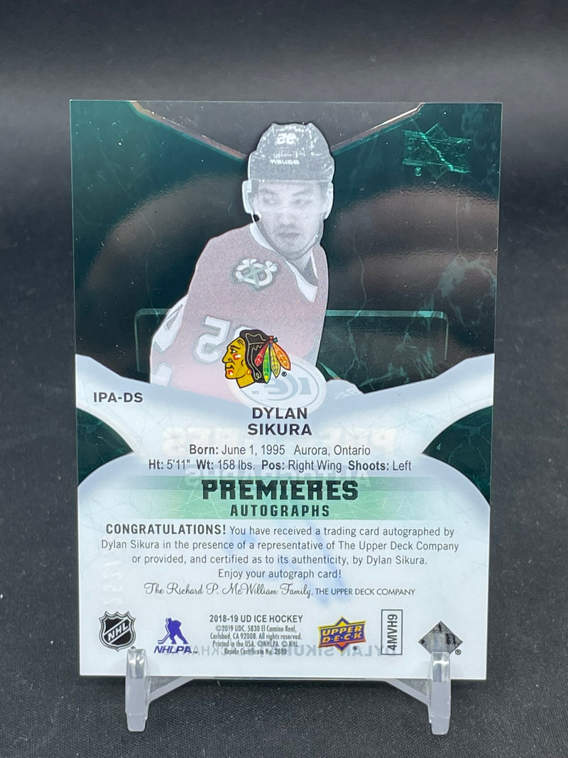 2018 UPPER DECK ICE - PREMIERES AUTOGRAPHS - D. SIKURA - #IPA-DS - #'D/299 - AUTOGRAPH - RC
